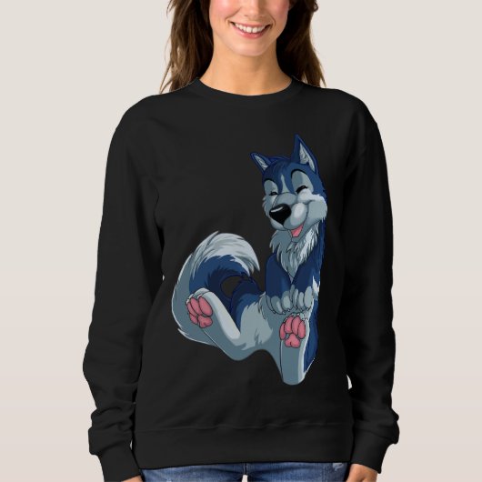 Happy Blue Husky Sweatshirt (Vorderseite)