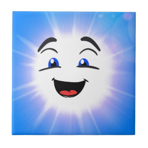 Happy Blue-Man-Gesicht Fliese