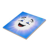 Happy Blue-Man-Gesicht Fliese (Seite)