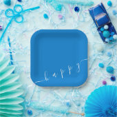 Happy Blue Party Plate Pappteller (Party)