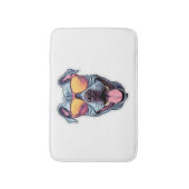 Happy Blue Pitbull mit Sonnenbrille Badematte (Vorderseite Vertikal)