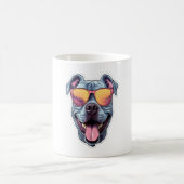 Happy Blue Pitbull mit Sonnenbrille Kaffeetasse (Mittel)