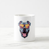 Happy Blue Pitbull mit Sonnenbrille Kaffeetasse (Mittel)