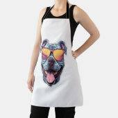 Happy Blue Pitbull mit Sonnenbrille Schürze (InSitu)