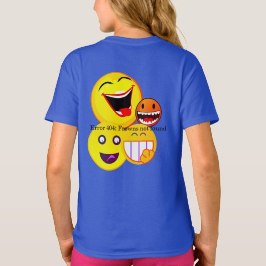 Happy Blue Robot Giggle Fun T - Shirt (Rückseite)