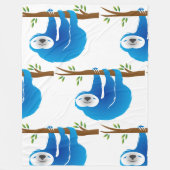 Happy Blue Sloth Klettergarten Fleece Blanket (Vorderseite)