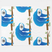 Happy Blue Sloth Klettergarten Fleece Blanket (Vorderseite (Horizontal))