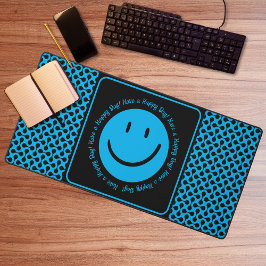 Happy Blue Smile Desk Mat Schreibtischunterlage