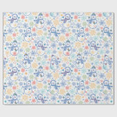 Happy Blue Snowmen Geschenkpapier (Flach)