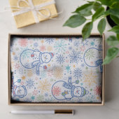 Happy Blue Snowmen Seidenpapier (Geschenk)