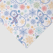 Happy Blue Snowmen Seidenpapier (Detail)