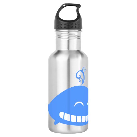 Happy Blue Wale Edelstahlflasche (Vorderseite)