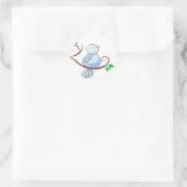 Happy Bluebird Runder Aufkleber (Tasche)