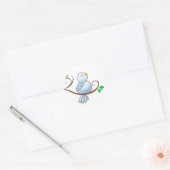 Happy Bluebird Runder Aufkleber (Umschlag)