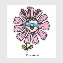 Happy Blume Aufkleber