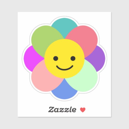 Happy Blume Aufkleber (Blatt)