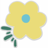 Happy Blume Aufkleber (Vorderseite)