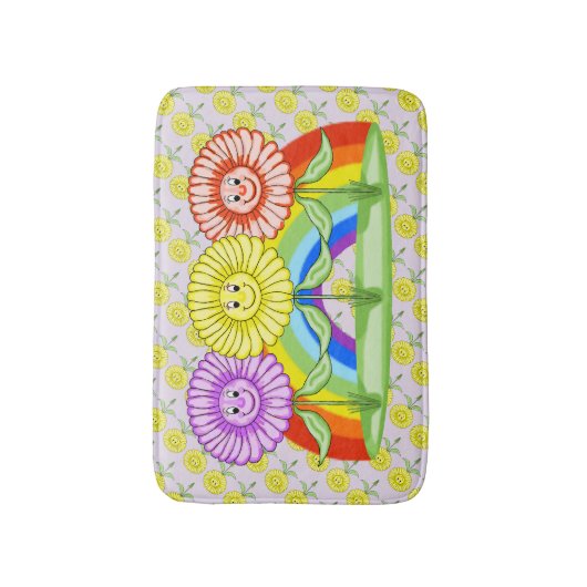 Happy Blume Bath Mat Badematte (Vorderseite Vertikal)