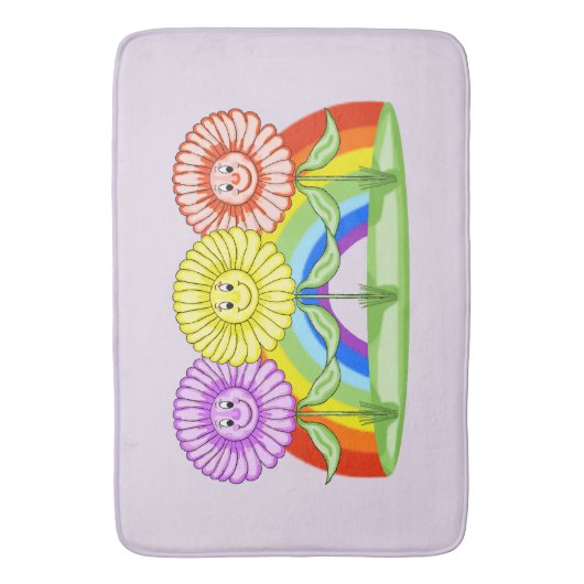 Happy Blume Bath Mat Badematte (Vorderseite Vertikal)