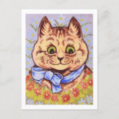 Happy Blume Cat Louis Wain Postkarte (Vorderseite)