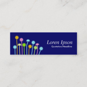 Happy Blume (Dark Blue) Mini Visitenkarte