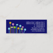 Happy Blume (Dark Blue) Mini Visitenkarte (Rückseite)