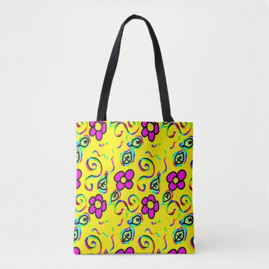 Happy Blume Design Tasche (Vorderseite)