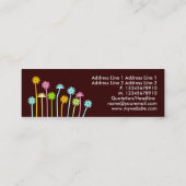 Happy Blume (Dunkelbraun) Mini Visitenkarte (Rückseite)