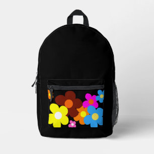 Happy Blume Extravagant Black Bedruckter Rucksack