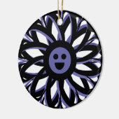 Happy Blume Freundlichkeit Ornament - Blau (Links)