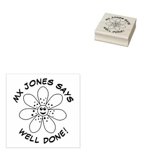 Happy Blume Gut gemacht Gummi Briefmarke Gummistempel (Stempel)