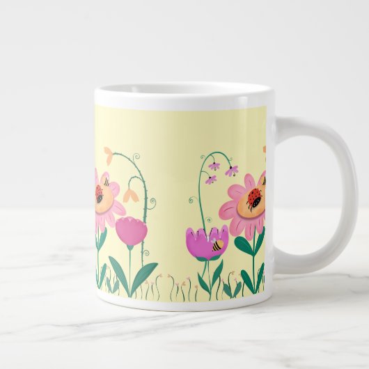 Happy Blume Jumbo-Tasse (Rechts)