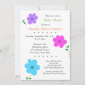 Happy Blume Junge oder Girl Baby Dusche Einladung (Vorderseite)