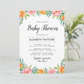 Happy Blume Kinderdusche Einladung (Stehend Vorderseite)