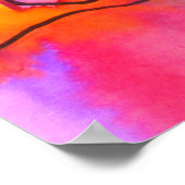 Happy Blume Kind's Art Stift und Tinte rosa und bl Poster (Ecke)