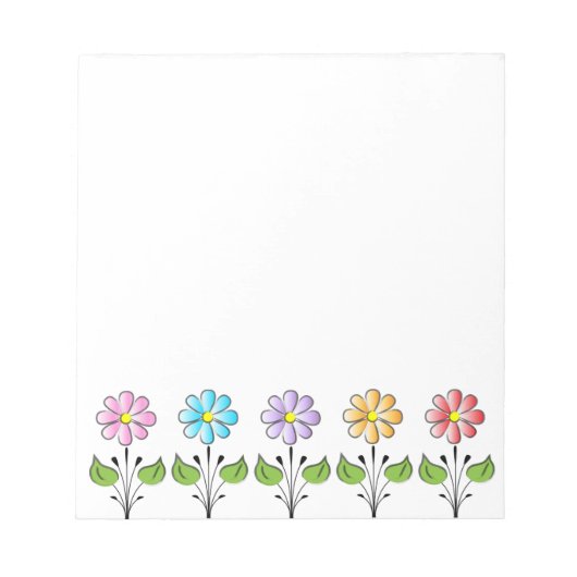 Happy Blume Multi Colors Notizblock (Vorderseite)