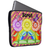 Happy Blume Notebook-Case Laptopschutzhülle (Vorne Rechts)