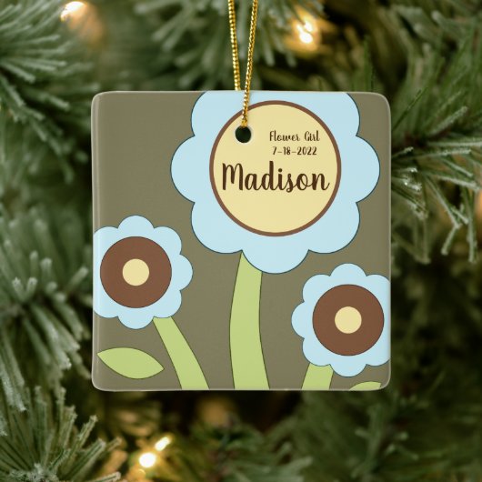 Happy Blume Ornament Square (Baum)
