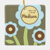 Happy Blume Ornament Square (Vorderseite)