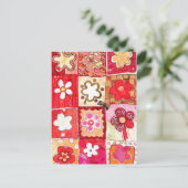 Happy Blume Postkarte (Stehend Vorderseite)