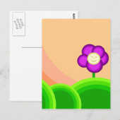 Happy Blume Postkarte (Vorne/Hinten)