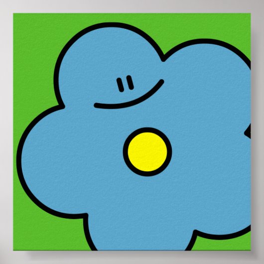 Happy Blume Print Poster (Vorne)