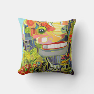 Happy Blume Robot Kissen