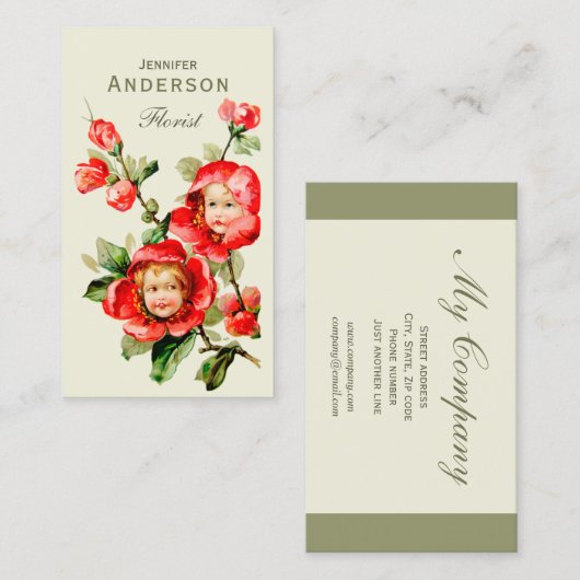 Happy Blume Sweet Girls in Blume Kopf CC1216 Visitenkarte (Vorne/Hinten)