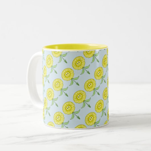 Happy Blume Tasse (Vorderseite Links)