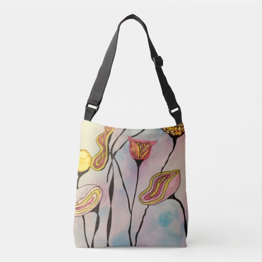 Happy Blume Tote Bag Tragetaschen Mit Langen Trägern (Vorderseite)