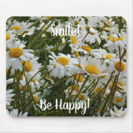 Happy Blume Wiese - Happy face lächelnd düster Mousepad