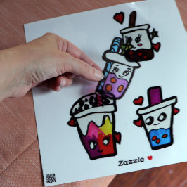 Happy Boba Tea Bubble Teas Bobas Kawaii Aufkleber