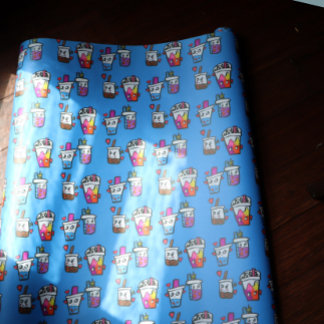 Happy Boba Tea Bubble Teas Bobas Kawaii Geschenkpapier