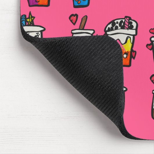 Happy Boba Tea Bubble Teas Bobas Kawaii Mousepad (Ecke)
